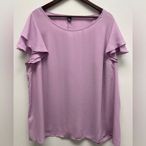 4 for $25 💜 SHEIN Purple Flutter Sleeve Ruffled Blouse / Top Size 24/26